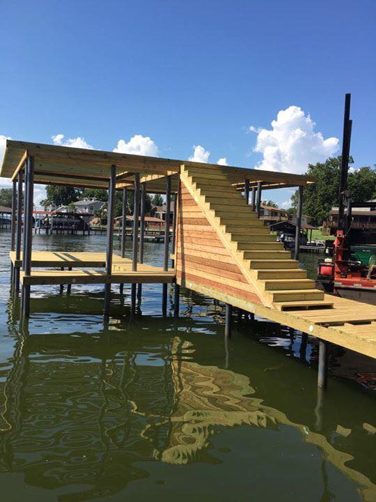 a dock made with wood materials